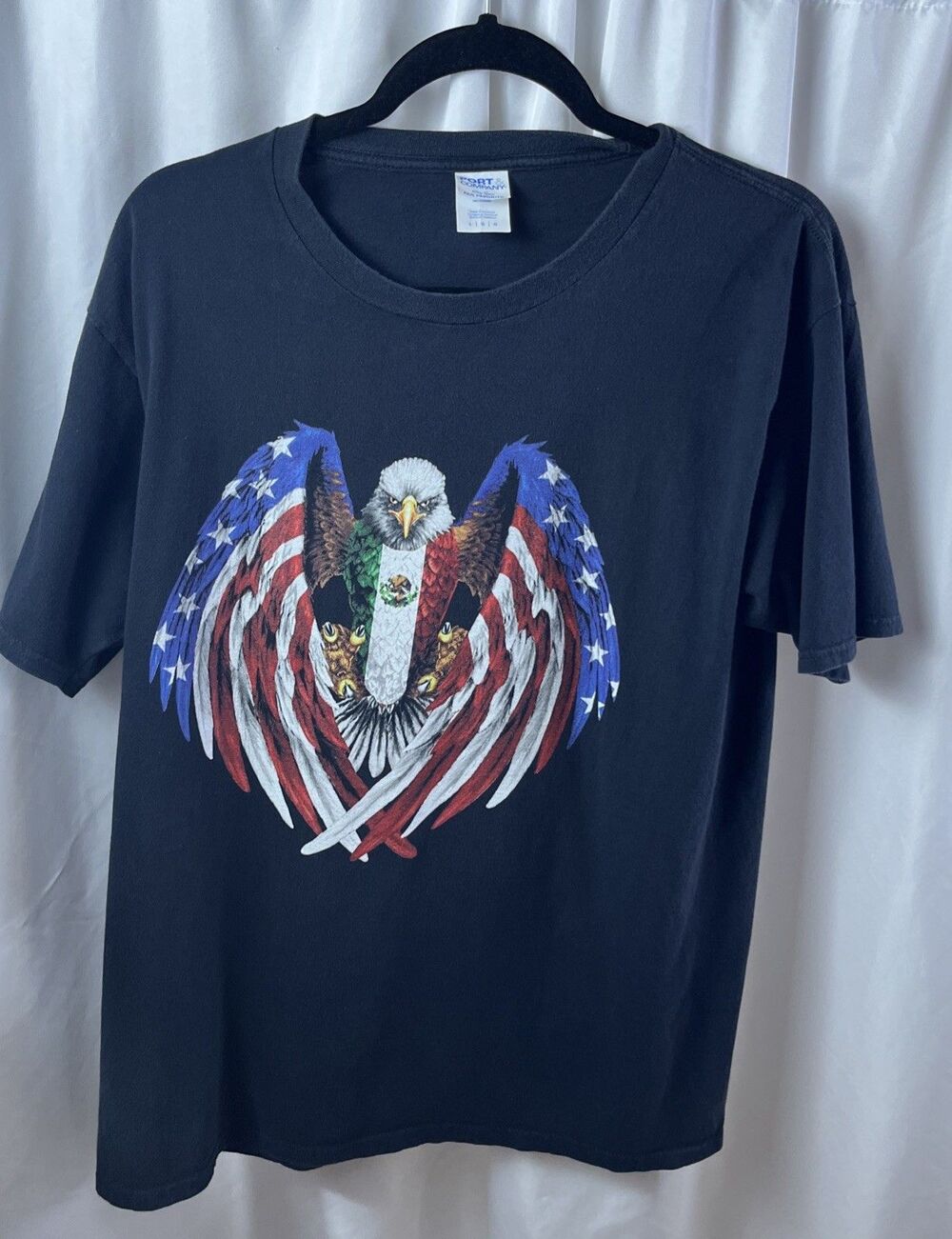 Sport & Company Mexican American Heritage Flag Eagle Graphic T-shirt Size L